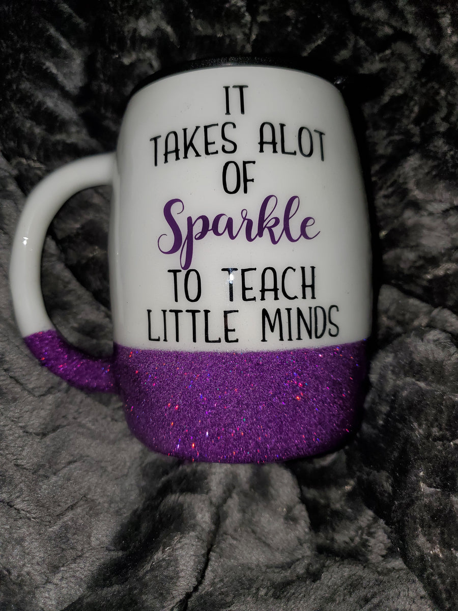 Teacher tumbler Glitter Stainless steel tumbler. - Backwood Designs