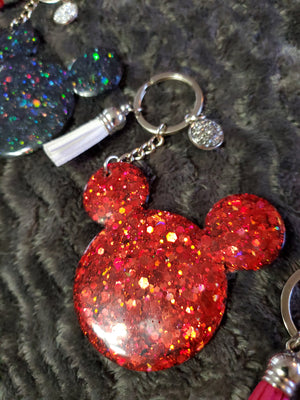 Mickey Glitter Head Keychain