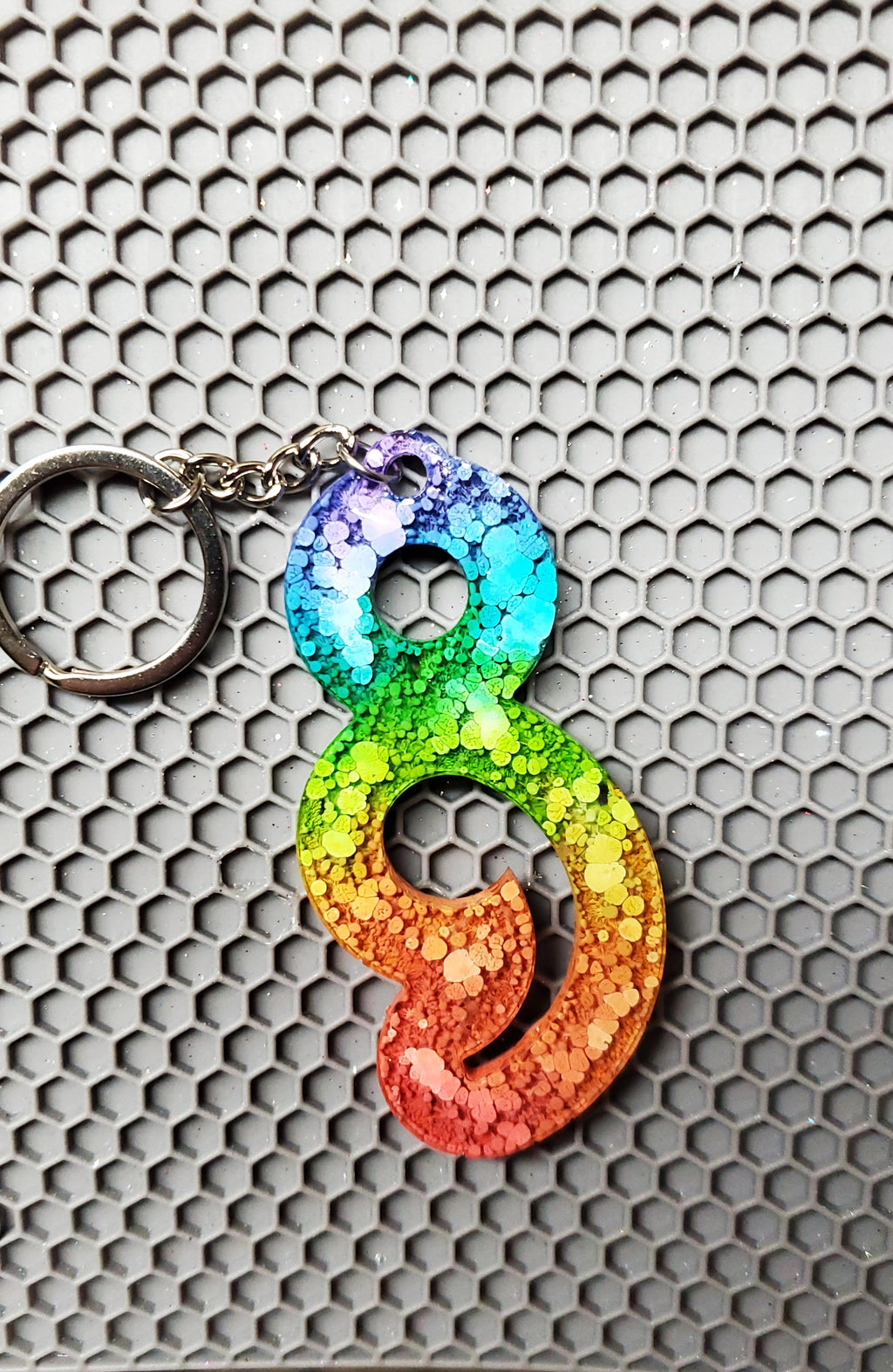 Semi-colon suicide awareness rainbow abstract keychain