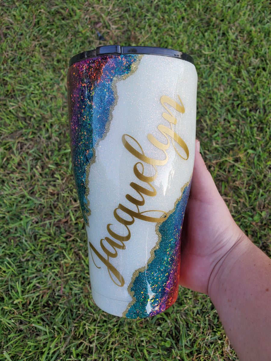 Mamasaurus Geode Stainless Steel Glitter Tumbler – Backwood-Designs-La