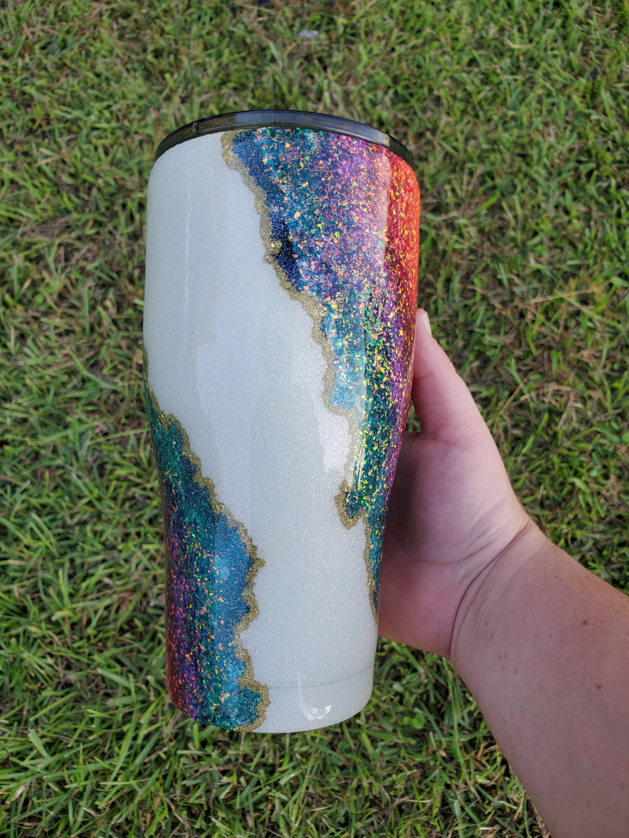 Mamasaurus Geode Stainless Steel Glitter Tumbler – Backwood-Designs-La