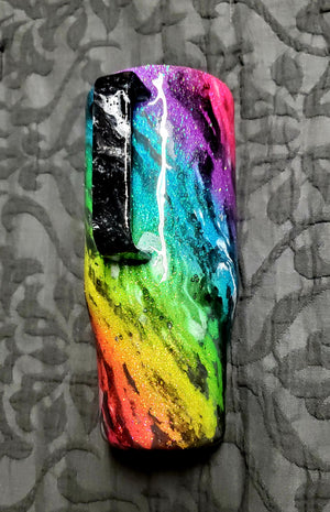 Neon Swirl Rainbow marble Glitter Stainless steel tumbler