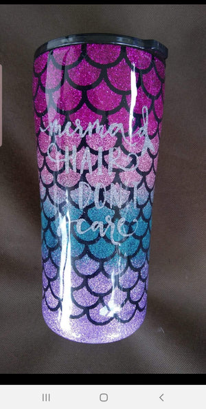 Pink Glitter Mermaid tumbler Stainless steel