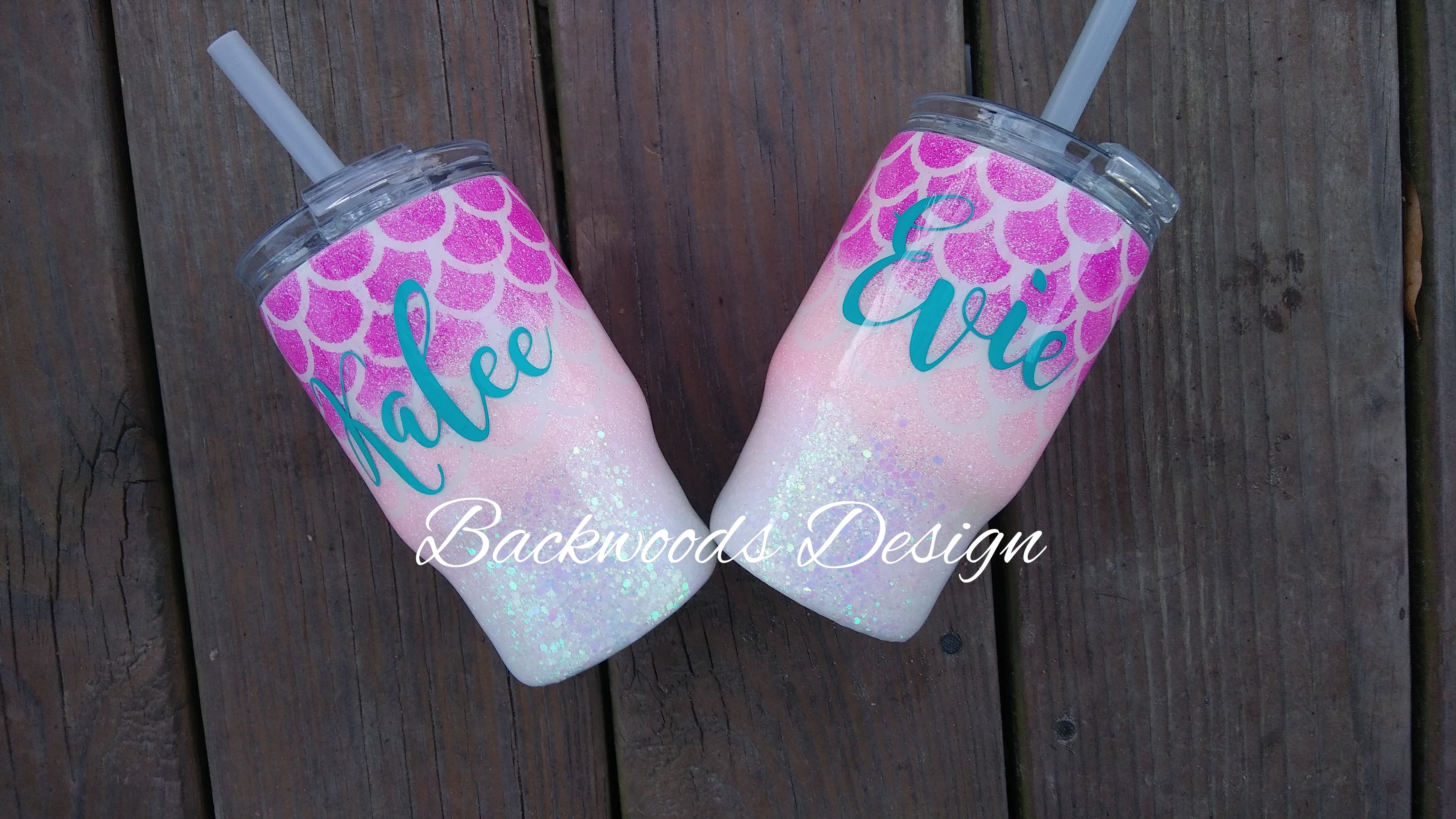 Pink Glitter Mermaid tumbler Stainless steel – Backwood-Designs-La